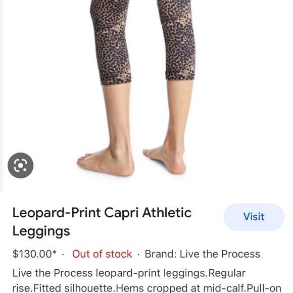 LIVE THE PROCESS Leopard Print Athletic Cropped Leggings Capris Animal Print M - Picture 14 of 14